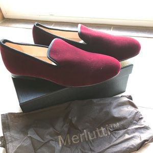 Merlutti burgundy loafers size 9